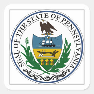 Sticker Carré Sceau d'État de Pennsylvanie