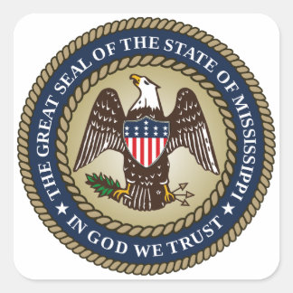 Sticker Carré Sceau du Mississippi