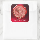 STICKER CARRÉ SCEAU EN CIRE ROUGE ANTIQUE (Sac)