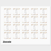Sticker Carré Sceau Fleur sauvage Enveloppe Mariage Automne (Feuille)