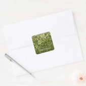 Sticker Carré Sceau Mariage d'enveloppe verte Annabelle Hydrange (Enveloppe)