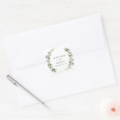 Sticker Carré Sceau mariage Eucalyptus Vert Succulent (Enveloppe)