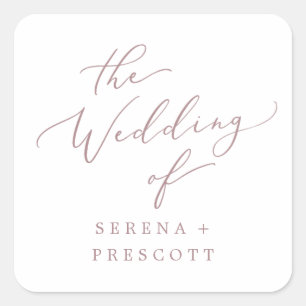 Sticker Carré Sceau Rose Gold Mariage Enveloppe