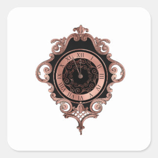Sticker Carré Sceau rose Gold New Year Party Enveloppe