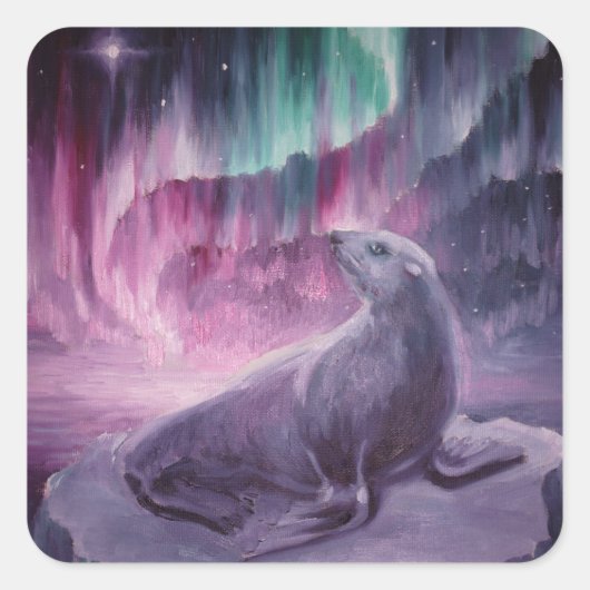 Sticker Carré Sceau solitaire triste (Devant)
