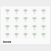 Sticker Carré Sceaux Mariages minimalistes écocalcaires verts (Feuille)