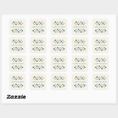 Sticker Carré Scellant d'enveloppe à damier de vacances - Bleu s (Feuille)