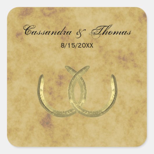 Sticker Carré Scellés d'enveloppe en argent blanc rustique Golde (Devant)