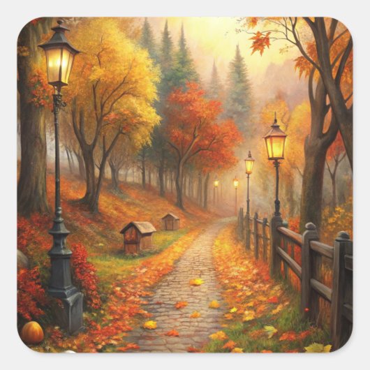 Sticker Carré Scène automne (Devant)
