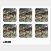 Sticker Carré Scène d'antilopes africains (Feuille)