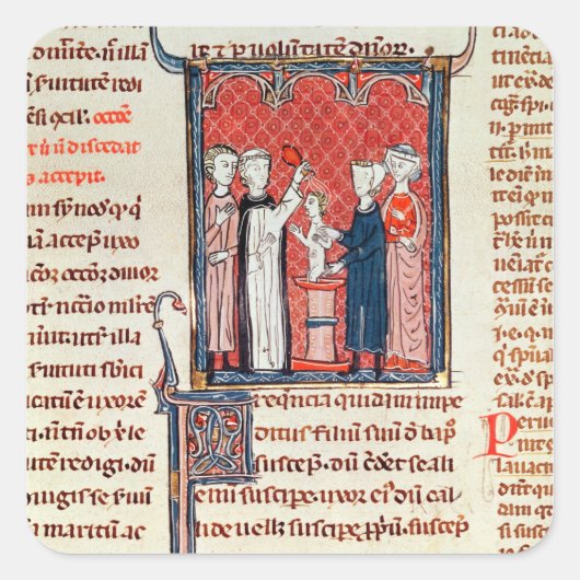 Sticker Carré Scène de baptême, des Décrets de Gratien (Devant)