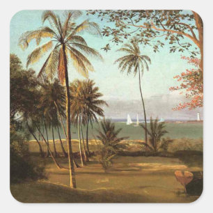 Sticker Carré Scène de Floride par Albert Bierstadt