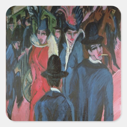 Sticker Carré Scène de la rue de Berlin, 1913 (Devant)