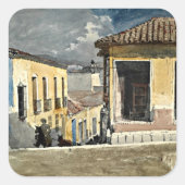 Sticker Carré Scène de la rue Santiago de Cuba (Devant)