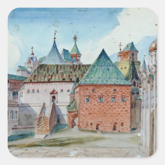 Sticker Carré Scène de l'opéra de Modest Mussorgsky (Devant)