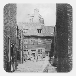 Sticker Carré Scène de rue à Londres victorienne