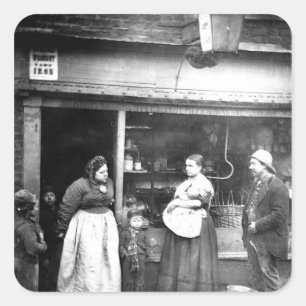 Sticker Carré Scène de rue à Londres victorienne