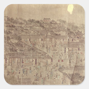 Sticker Carré Scène de rue, Chinois, dynastie de Ming