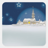 Sticker Carré Scène d'hiver de Noël (Devant)