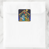 Sticker Carré Scène stable de la nativité (Sac)