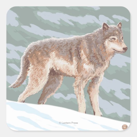 Sticker Carré Scène VermontWolf (Devant)