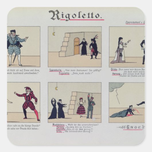 Sticker Carré Scènes de l'opéra "Rigoletto" (Devant)