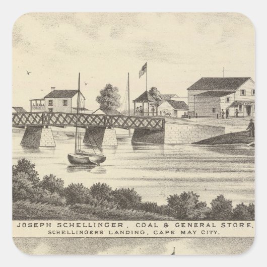 Sticker Carré Schellinger Store et Ocean House (Devant)