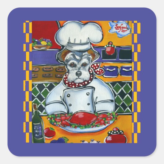 STICKER CARRÉ SCHNAUZER  (Devant)