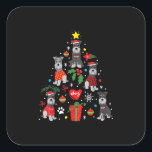 Sticker Carré Schnauzer Arbre de Noël Ornement Drôle chien anima<br><div class="desc">schnauzer halloween,  schnauzer merch,  chien,  chiot,  amoureux des chiens,  schnauzer miniature,  chiens,  animal de compagnie,  cadeaux,  schnauzers,  animal,  chien schnauzer,  t-shirts récents</div>