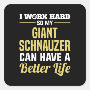 Sticker Carré Schnauzer Lover Giant Schnauzer Funny Chips cade