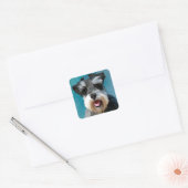 Sticker Carré Schnauzer Miniature peinture couleur de l'eau (Enveloppe)