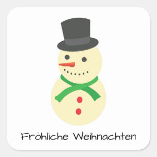 Sticker Carré Schneemann Fröhliche Weihnachten