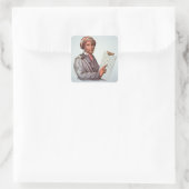Sticker Carré Scholar Cherokee, Sequoyah (1776-1843) (couleur) (Sac)