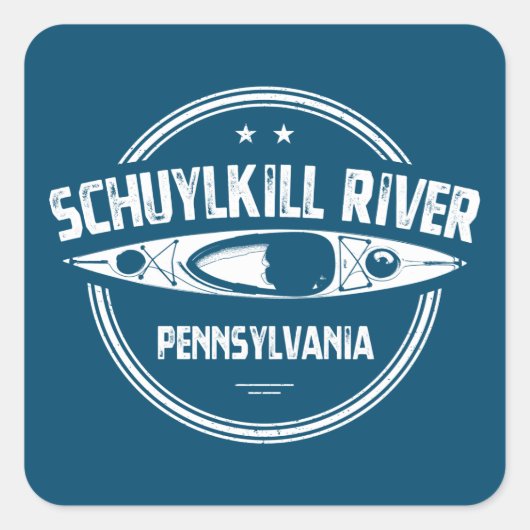 Sticker Carré Schuylkill River, Pennsylvanie (Devant)