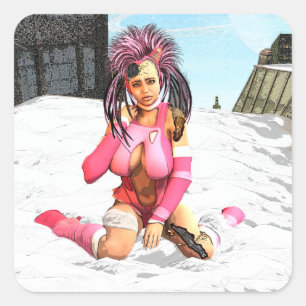 Sticker Carré Sci Fi Snow Punk