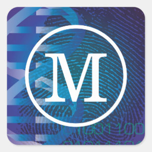 Sticker Carré Science d'empreinte ADN monogramme