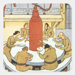 Sticker Carré Science-Fiction vintage, Les Scientifiques Du Labo