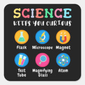 Sticker Carré Science keeps you curious (Devant)