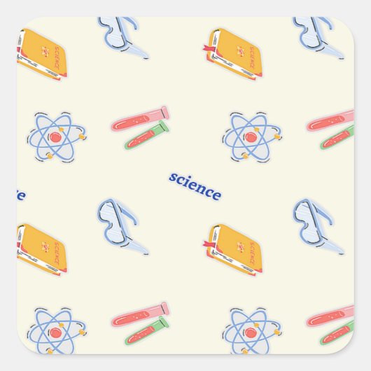 Sticker Carré Science-pattern (Devant)