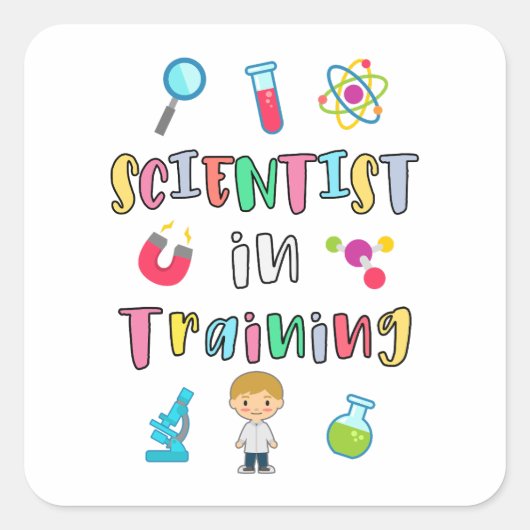 Sticker Carré Scientist in Training for Young Scientists (Devant)