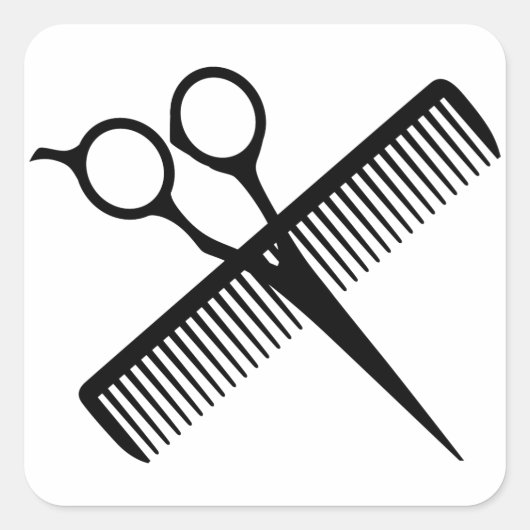 Sticker Carré Scissors et Comb (Devant)