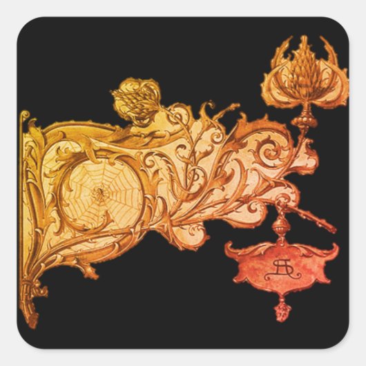 Sticker Carré Sconce d'araignée de rennes Art nouveau (Devant)