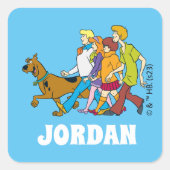 Sticker Carré Scooby-Doo | Bande entière 18 | Ajouter Votre Nom (Devant)