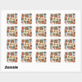 Sticker Carré Scooby-Doo Halloween Photos Pattern (Feuille)