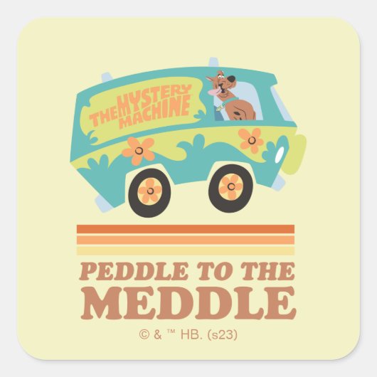 Sticker Carré Scooby-Doo Mystery Machine "Peddle to the Meddle" (Devant)