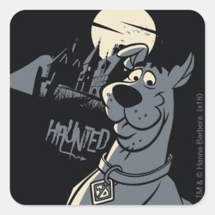 Sticker Carré Scooby-Doo Noir Haunted Mansion Graphisme
