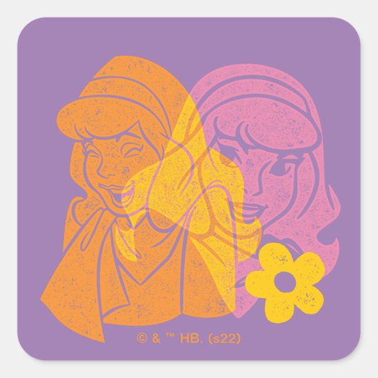 Sticker Carré Scooby-Doo | Portrait des fleurs daphné (Devant)