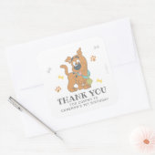 Sticker Carré Scooby-Doo Premier anniversaire Merci (Enveloppe)
