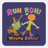 Sticker Carré Scooby-Doo | Ruh Roh ! Mauvais sort ! (Devant)
