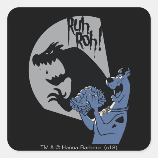 Sticker Carré Scooby-Doo Snack de minuit "Ruh Roh !" (Devant)